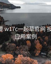 重点提要 w17c一起草官网 投放策略 应用案例
