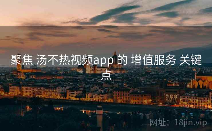 聚焦 汤不热视频app 的 增值服务 关键点 聚焦 汤不热视频app 的 增值服务 关键点